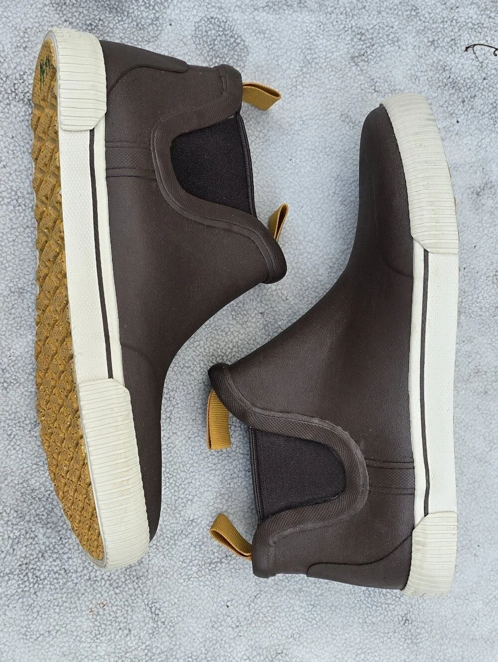 L.L.Bean Brown Chelsea Rain Boots Waterproof Slip On